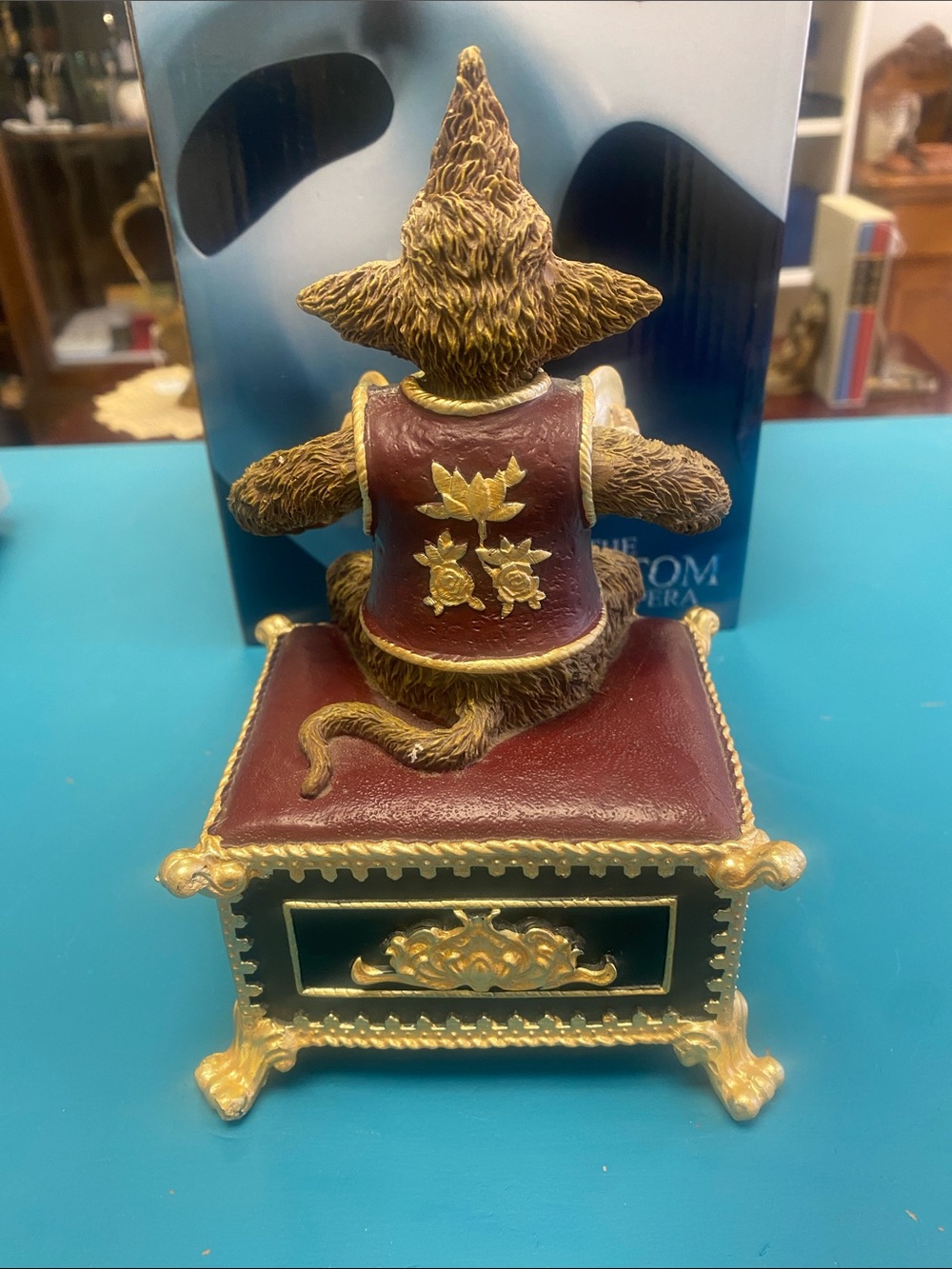 Music box Phantom of the Opera Monkey Figurine with Cymbals - Brown & Gold 1986 - Picture 6 of 7